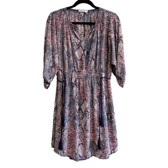 Anthropologie Floreat Zahara Snake Print Boho Peasant Dress Size XS - Picture 1 of 12